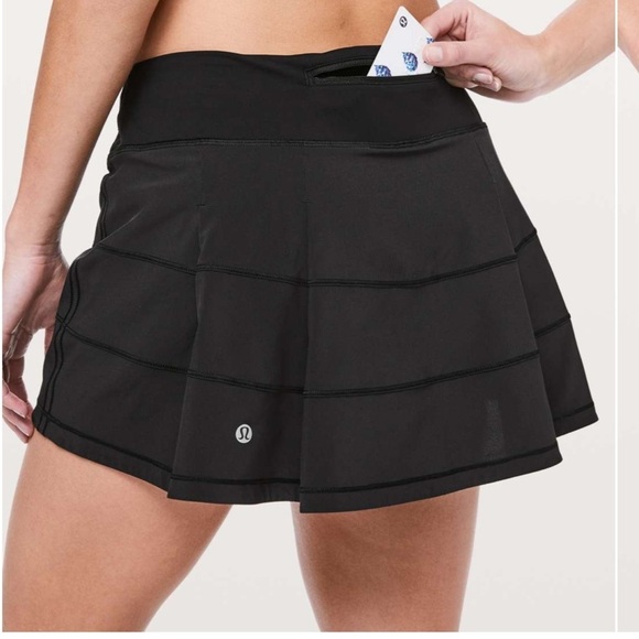 Lululemon Woman's Black Active Wear Pace Rival Skirt Sz 12 - Picture 7 of 8